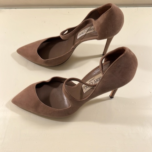 Beautiful taupe suede Jimmy Choo high heels - Picture 4 of 7